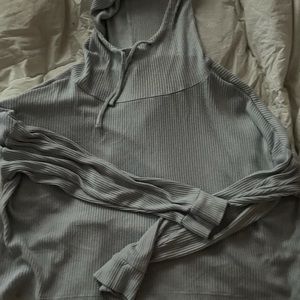 blue sweater. lightweight and perfect for summer nights!